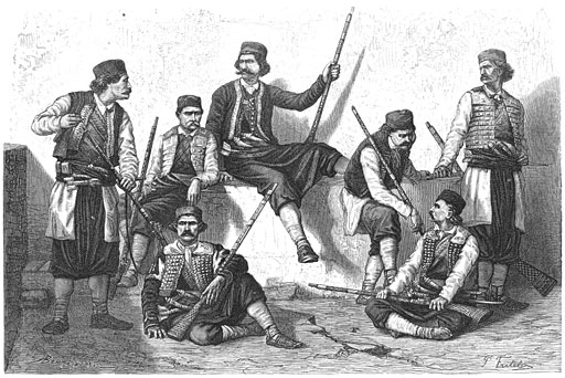 Bergbewoners uit den omtrek van Cattaro.