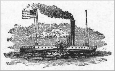 THE CLERMONT. Rob-ert Ful-ton's first Steam-boat.