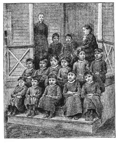 INDIAN GIRLS AT SANTEE NORMAL TRAINING SCHOOL.