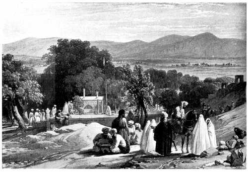 View from above Babur’s Grave and Shah-jahan’s Mosque.