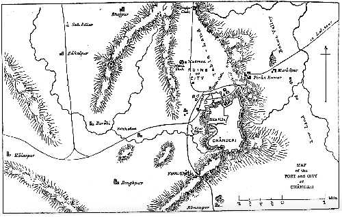 MAP of the FORT and CITY of CHÂNDERI