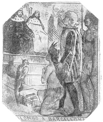 Columbus at Barcelona. From a print in Rizal’s scrap-book.