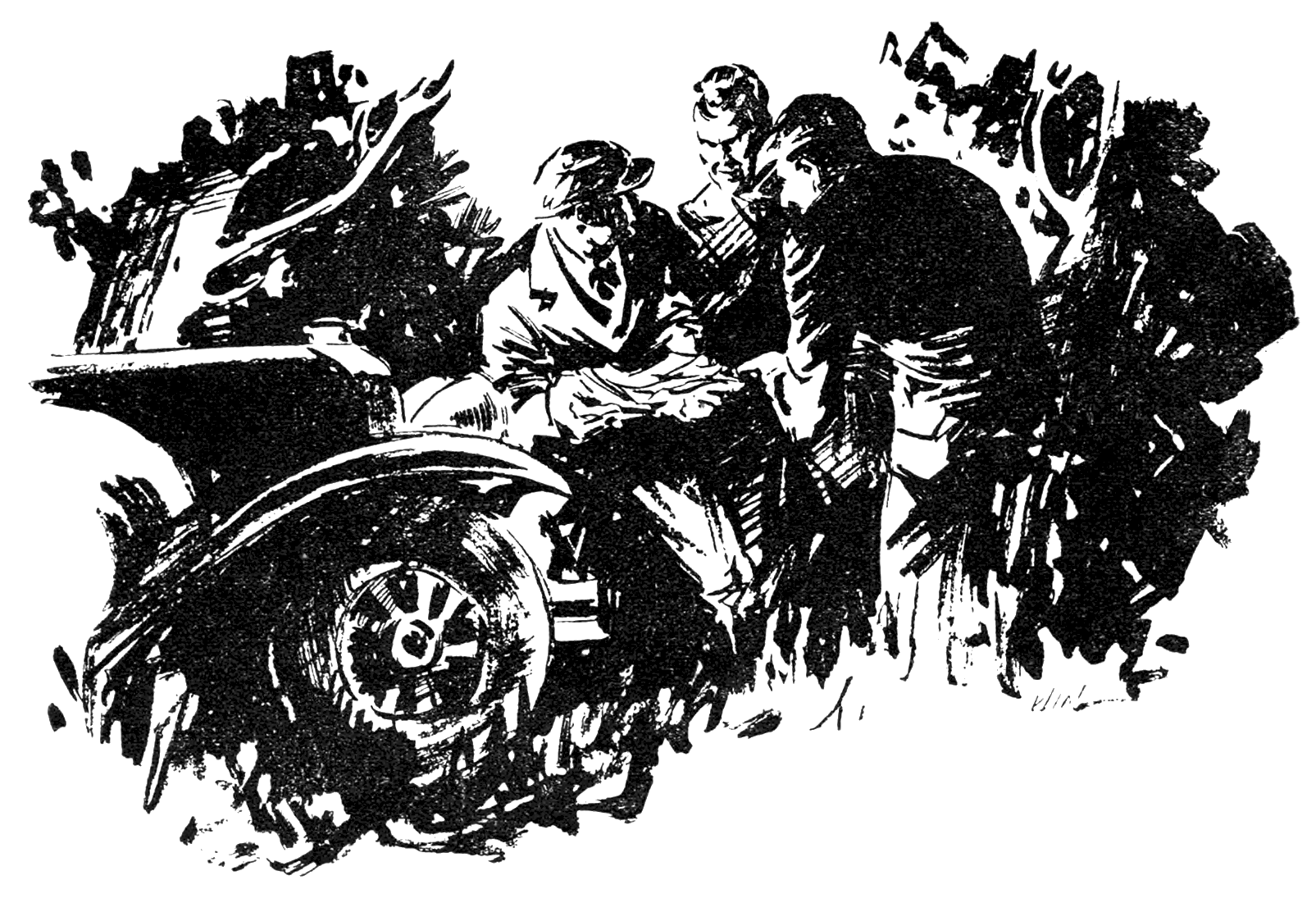 criminals by a car
