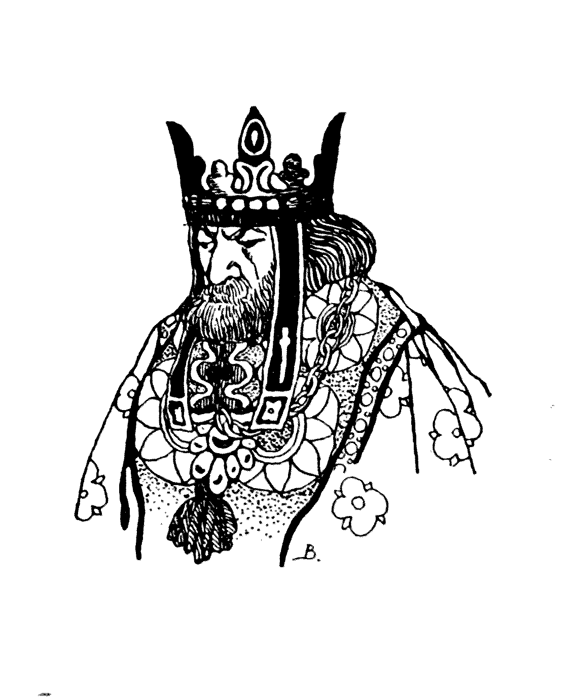 bearded man wearing a crown